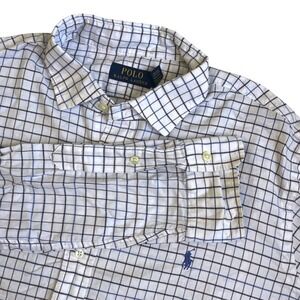 Polo Ralph Lauren Men's XL Button Down Shirt Long Sleeve Classic Fit Blue Brown